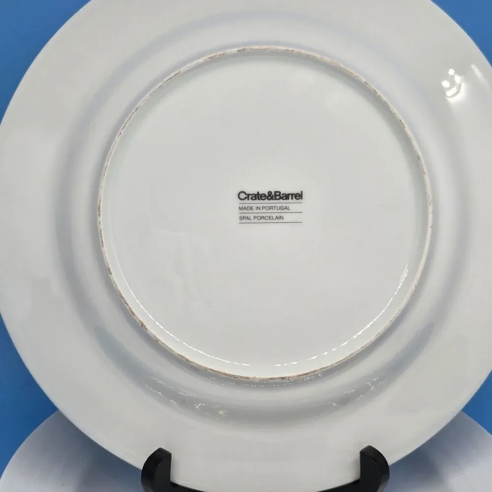 Crate & Barrel White Spal Porcelain Roulette 10.5